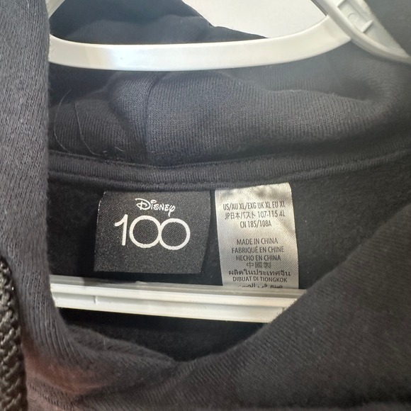 Disney 100 Womens XL Unified Characters Pullover Hoodie Cotton Sweatshirt Black - Picture 5 of 6
